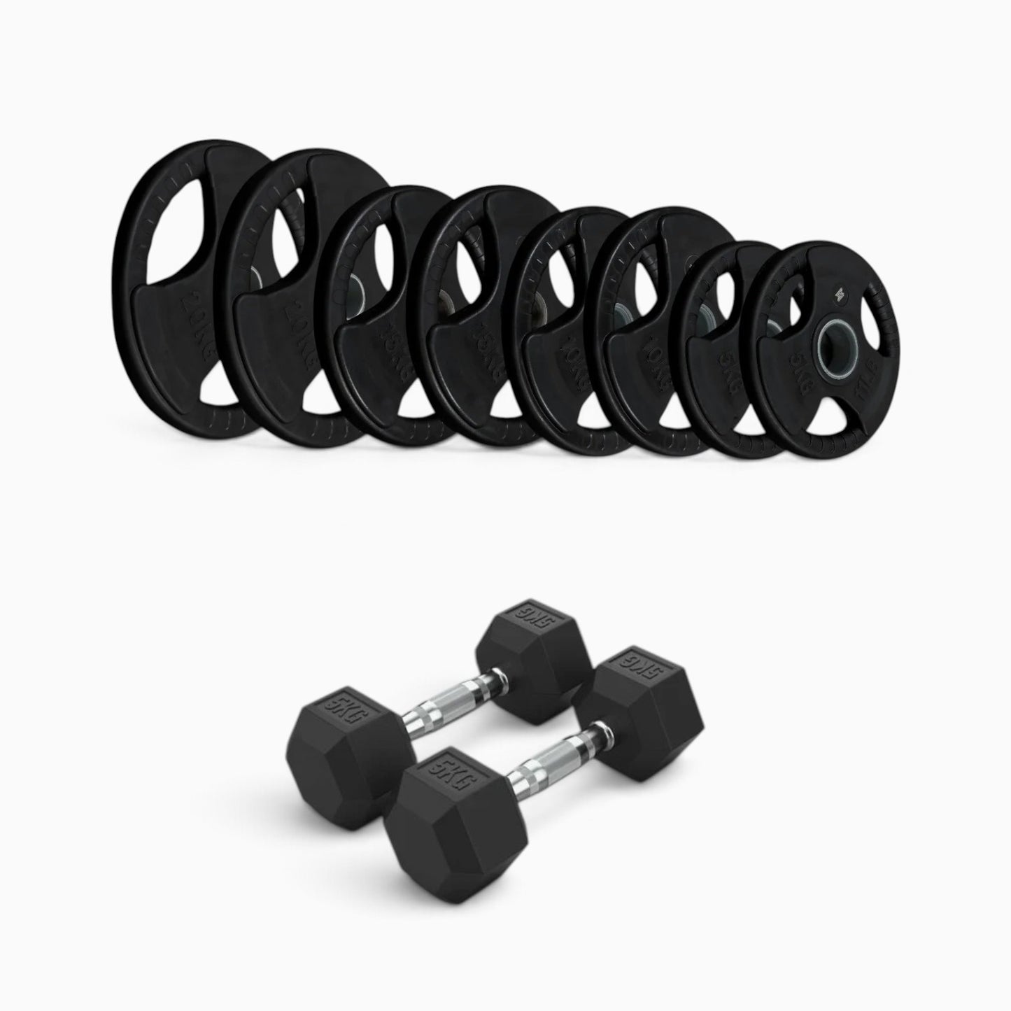 Tri Grip Plate & Dumbbell Package