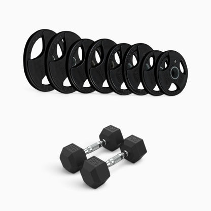 Tri Grip Plate & Dumbbell Package
