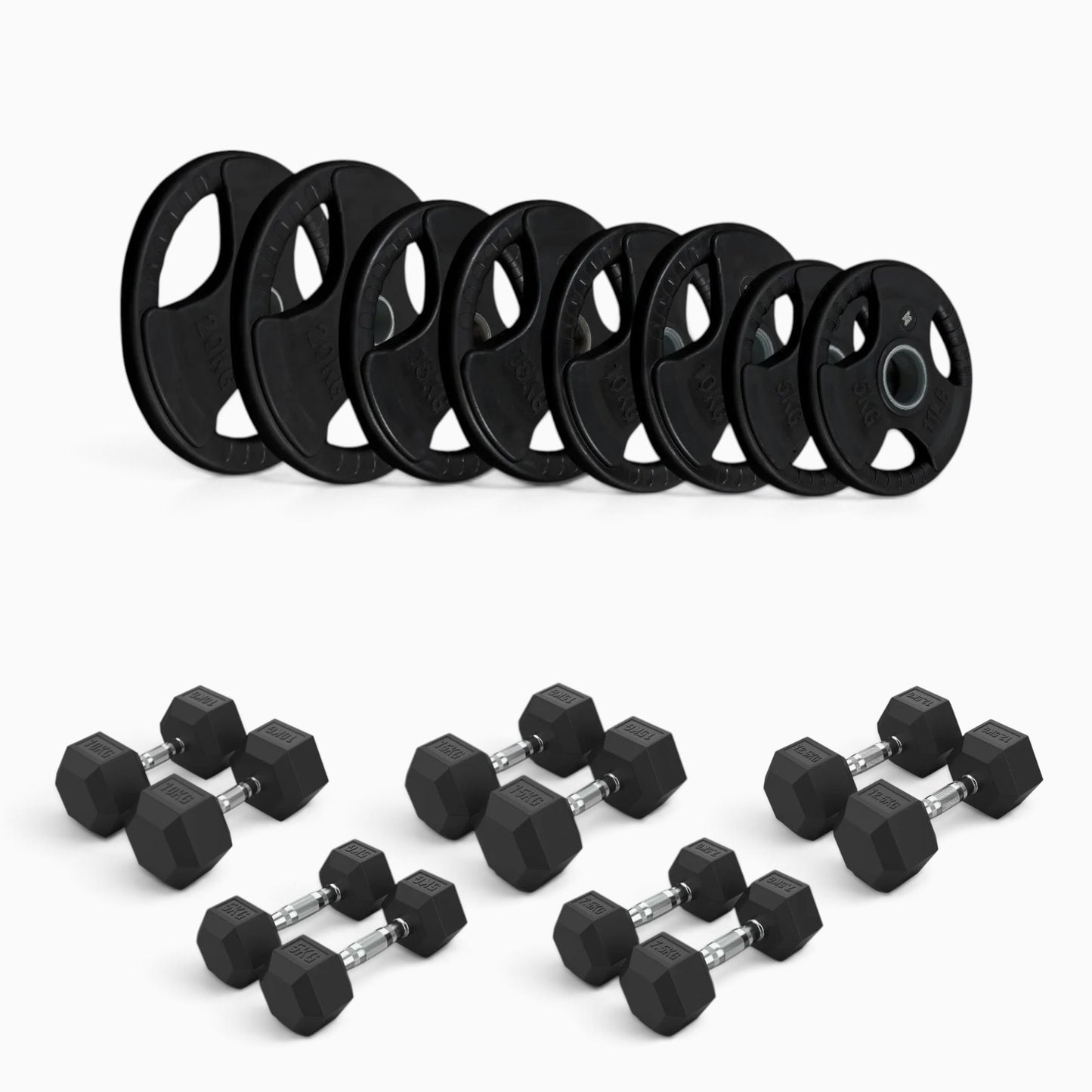 Tri Grip Plate & Dumbbell Package