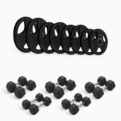 Tri Grip Plate & Dumbbell Package