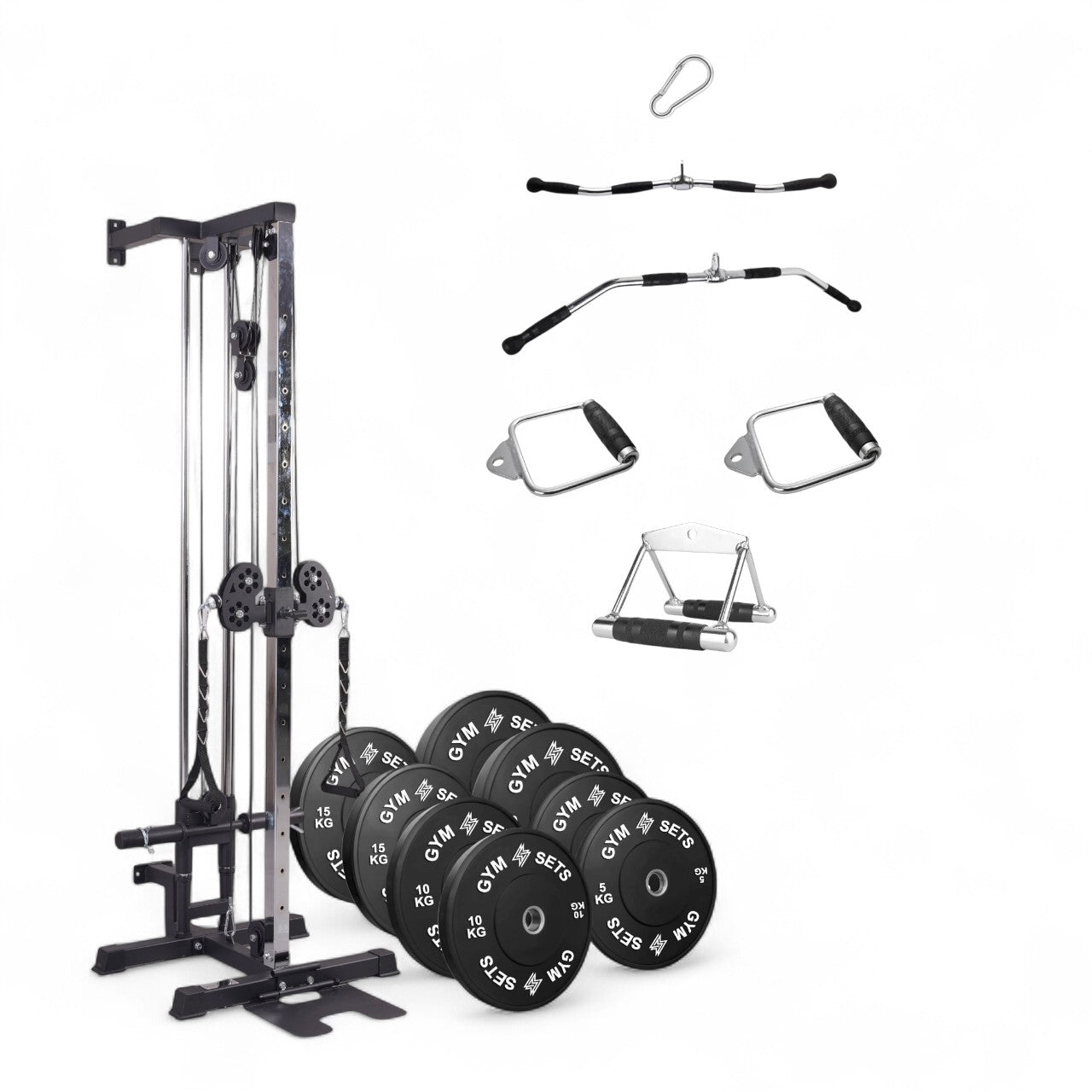 GymSets Semi Commercial Upgraded Wall Mounted Cable Pulley Machine