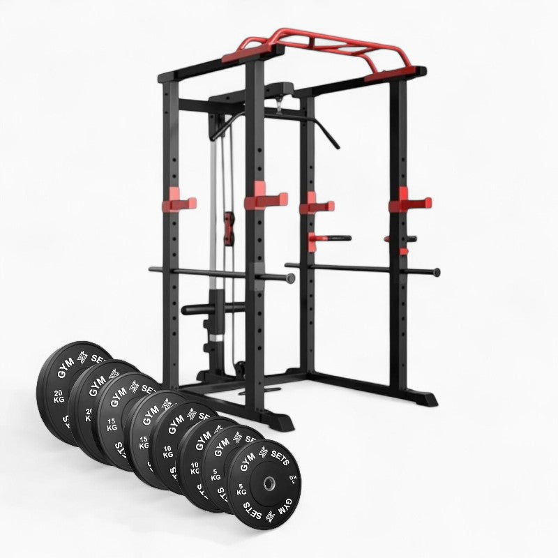 GymSets Power Cage with Cable Pulley