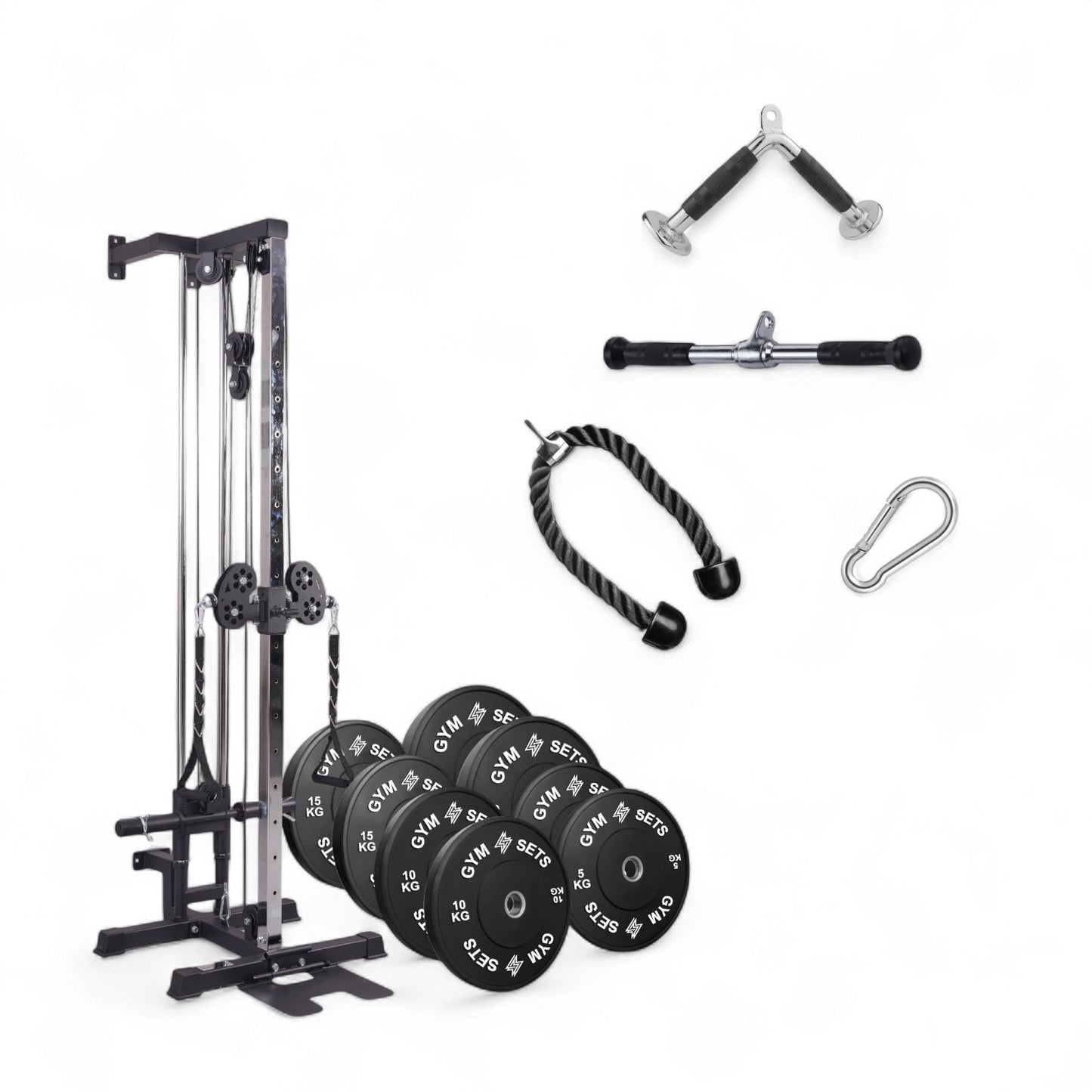 GymSets Semi Commercial Upgraded Wall Mounted Cable Pulley Machine