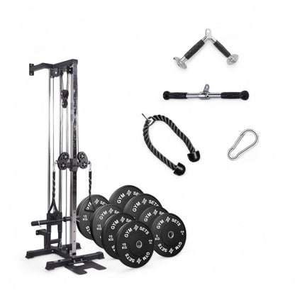 GymSets Semi Commercial Upgraded Wall Mounted Cable Pulley Machine