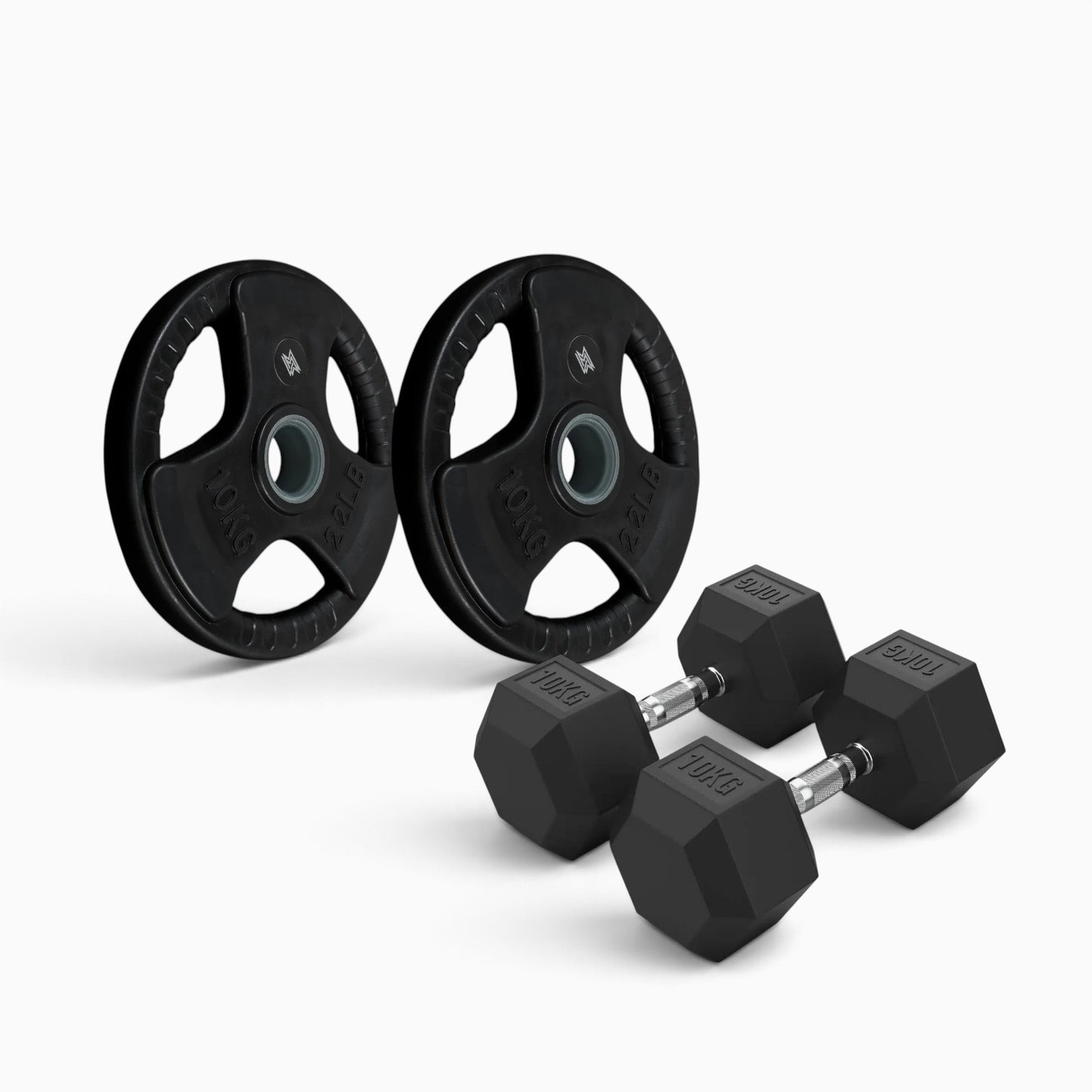 Tri Grip Plate & Dumbbell Package