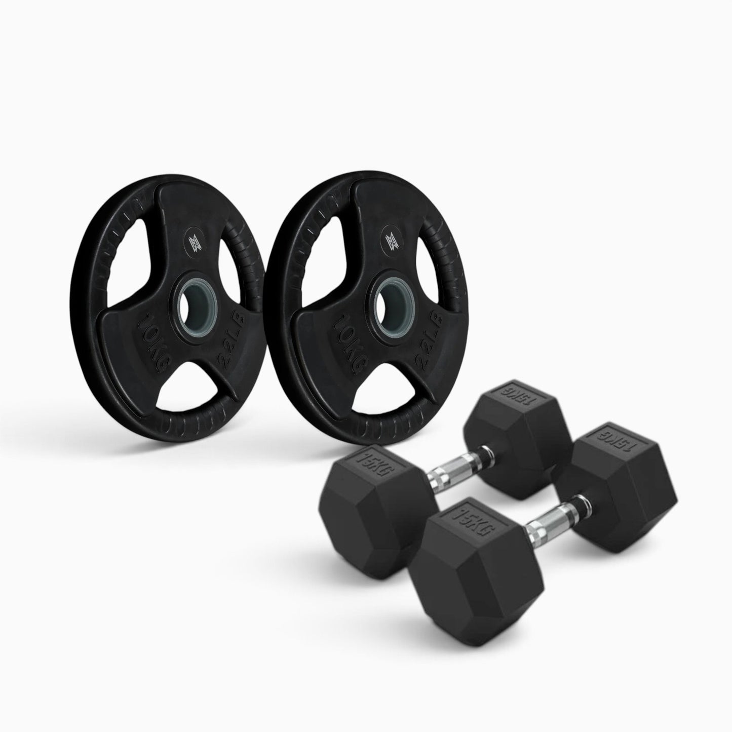 Tri Grip Plate & Dumbbell Package
