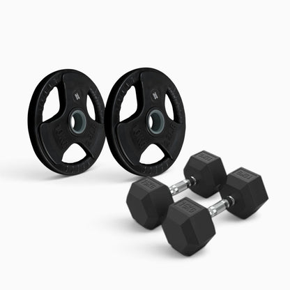 Tri Grip Plate & Dumbbell Package