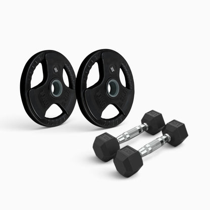Tri Grip Plate & Dumbbell Package