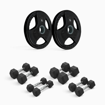 Tri Grip Plate & Dumbbell Package
