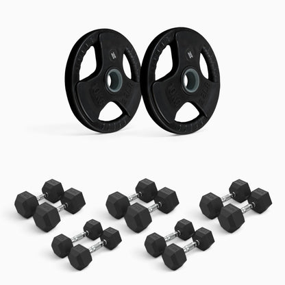 Tri Grip Plate & Dumbbell Package