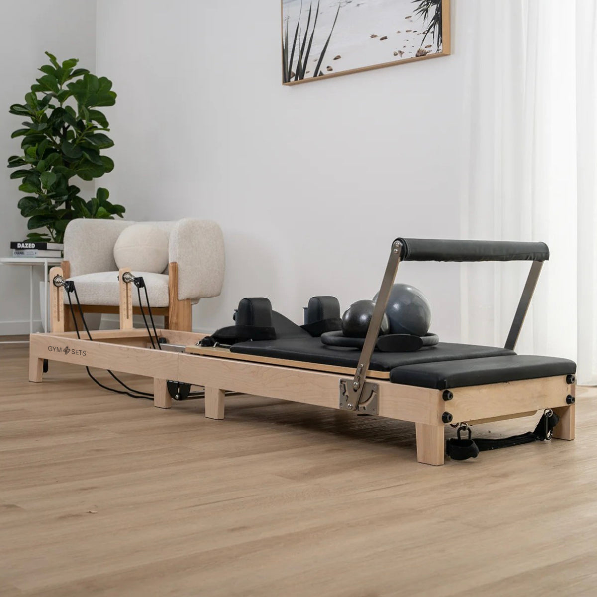 GymSets Oak Reformer Pilates Machine