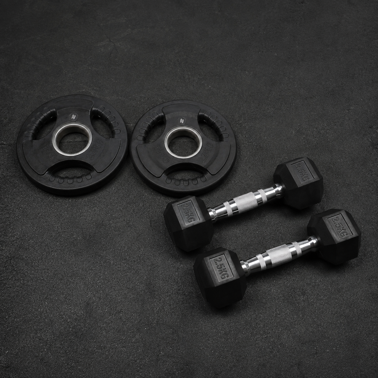 Tri Grip Plate & Dumbbell Package