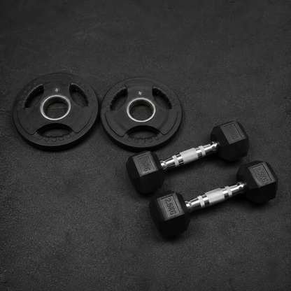 Tri Grip Plate & Dumbbell Package