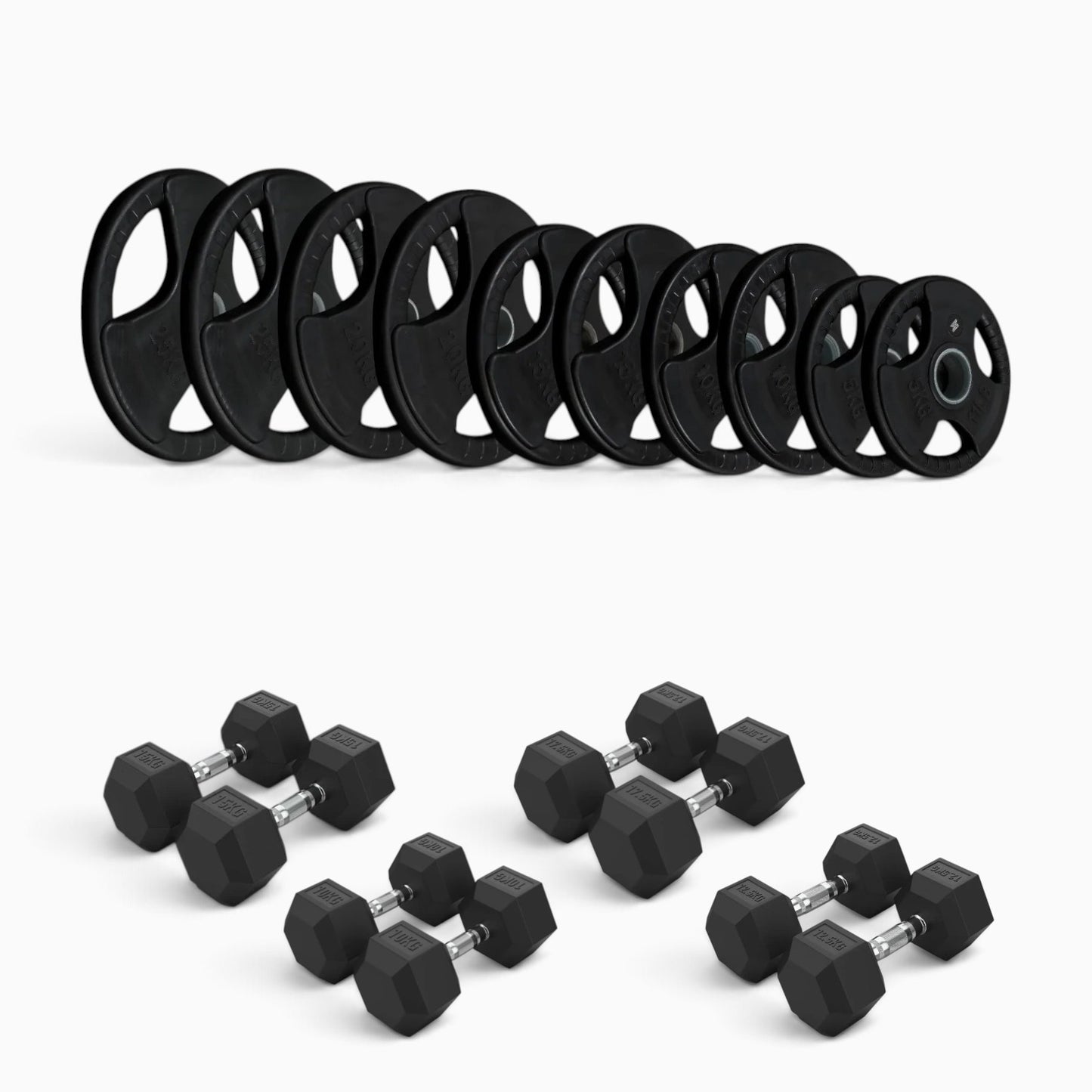 Tri Grip Plate & Dumbbell Package