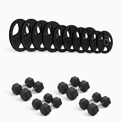 Tri Grip Plate & Dumbbell Package
