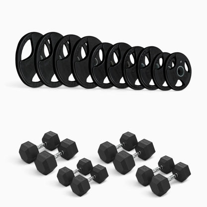 Tri Grip Plate & Dumbbell Package