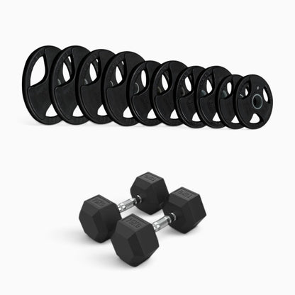 Tri Grip Plate & Dumbbell Package