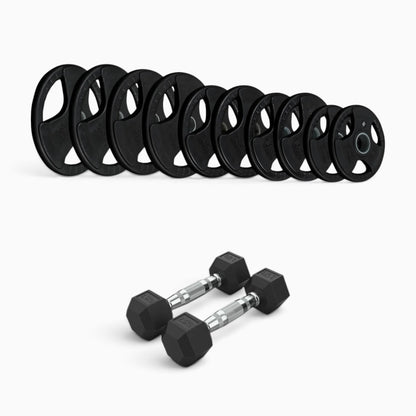 Tri Grip Plate & Dumbbell Package