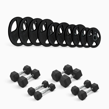 Tri Grip Plate & Dumbbell Package
