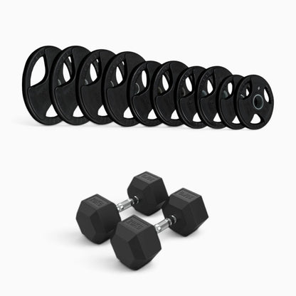 Tri Grip Plate & Dumbbell Package