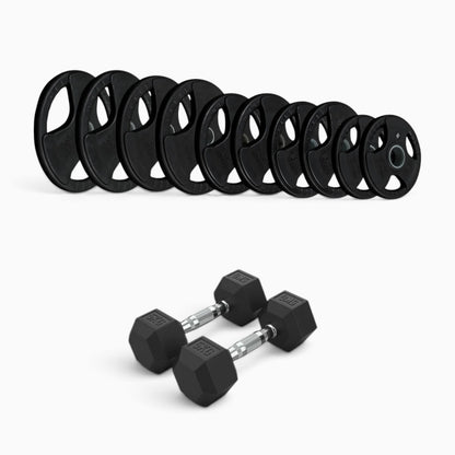 Tri Grip Plate & Dumbbell Package