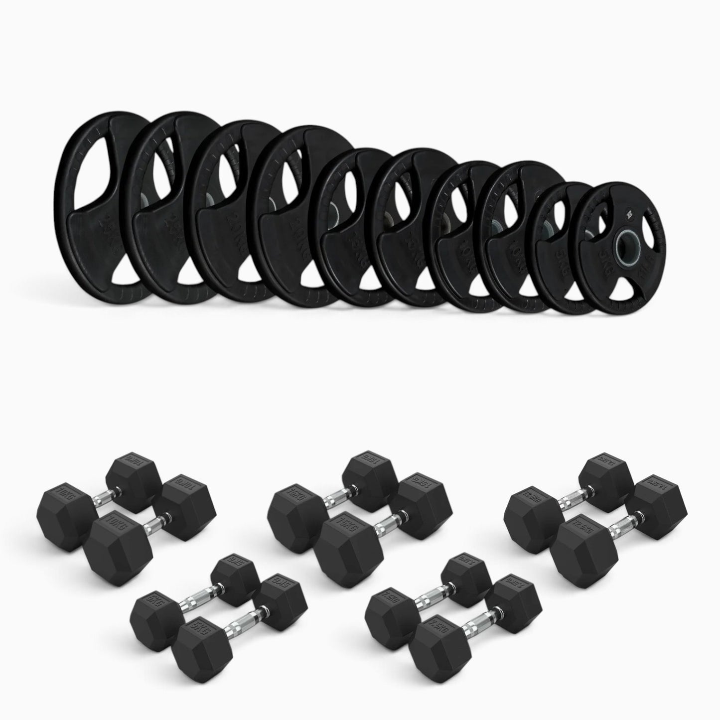 Tri Grip Plate & Dumbbell Package