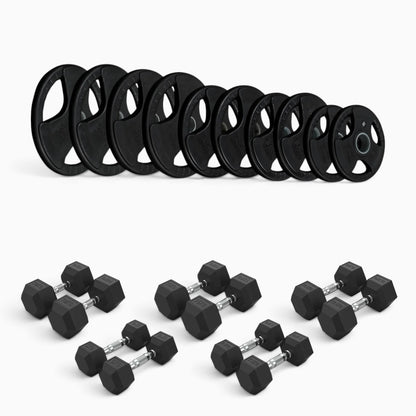 Tri Grip Plate & Dumbbell Package