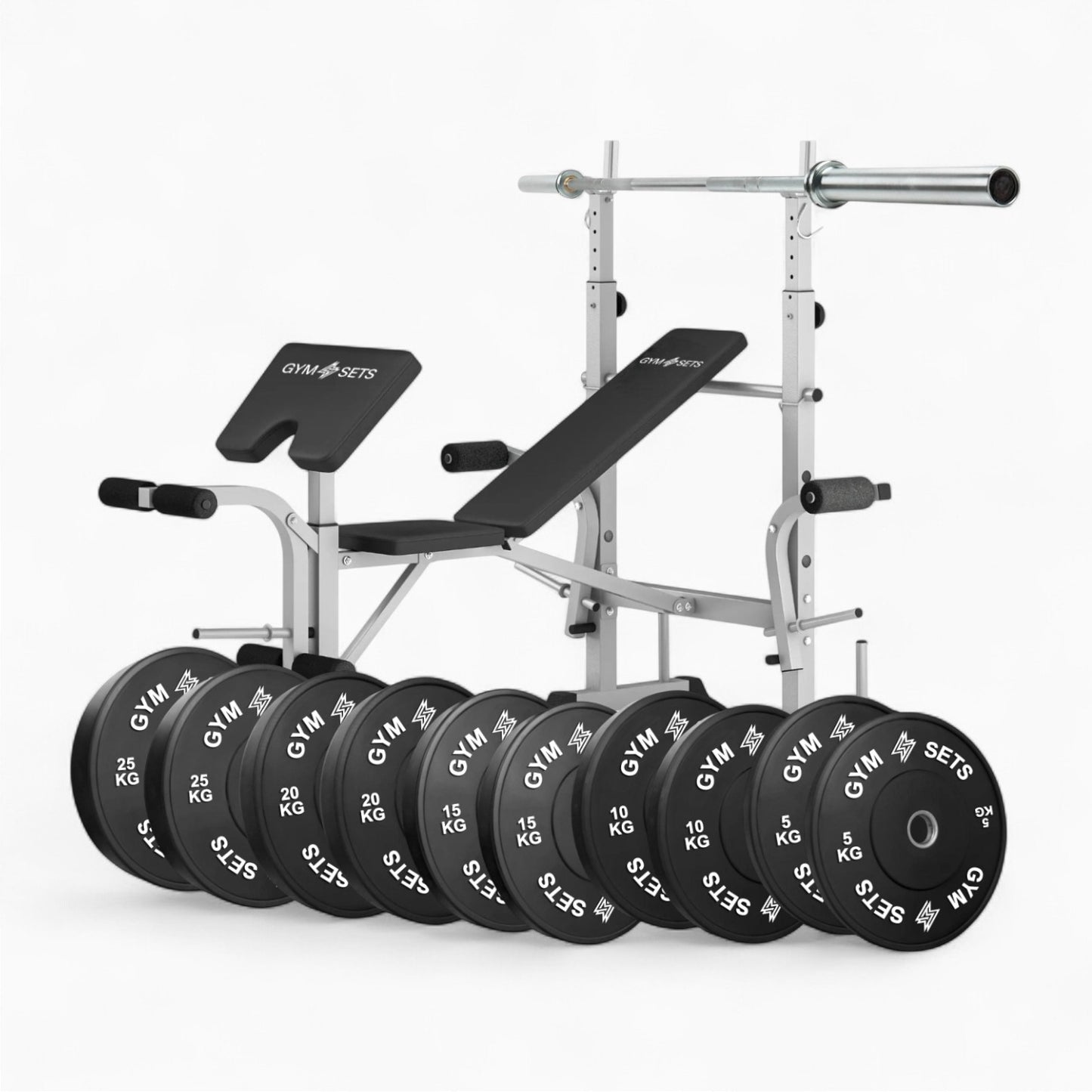 GymSets Adjustable Weight Bench + Preacher Curl