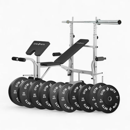 GymSets Adjustable Weight Bench + Preacher Curl