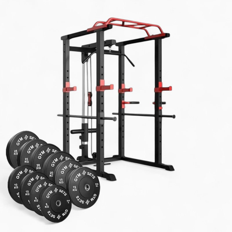 GymSets Power Cage with Cable Pulley