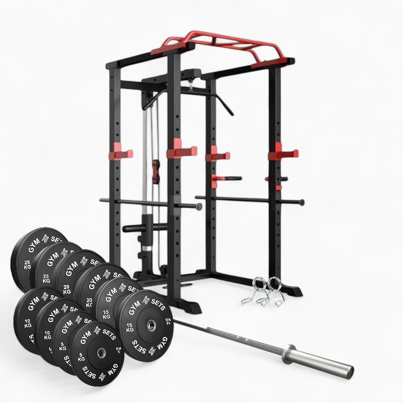 GymSets Power Cage with Cable Pulley