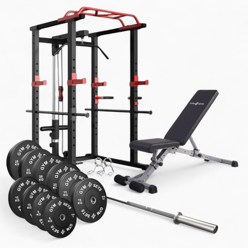 GymSets Power Cage with Cable Pulley