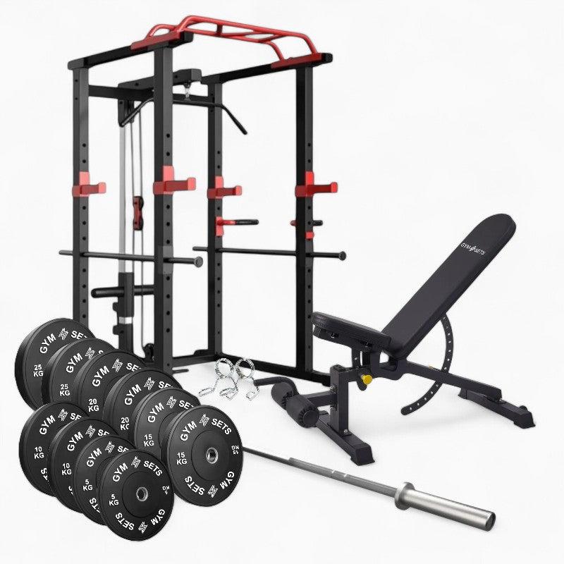 GymSets Power Cage with Cable Pulley