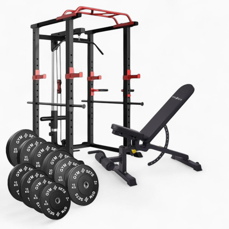 GymSets Power Cage with Cable Pulley