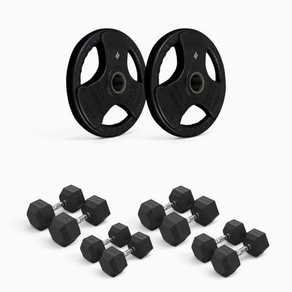 Tri Grip Plate & Dumbbell Package