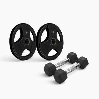 Tri Grip Plate & Dumbbell Package