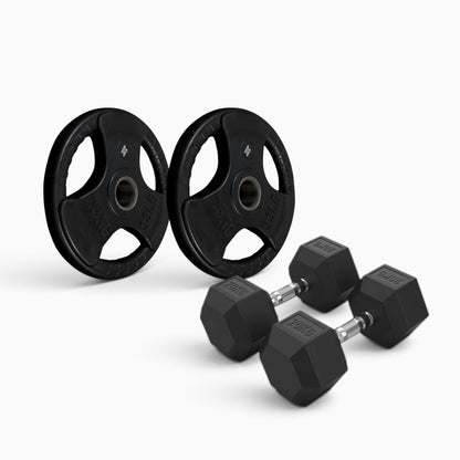 Tri Grip Plate & Dumbbell Package