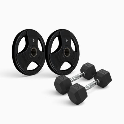 Tri Grip Plate & Dumbbell Package