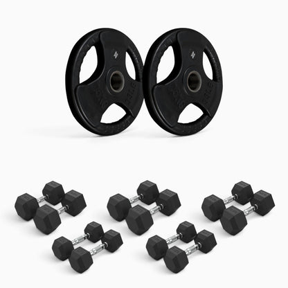 Tri Grip Plate & Dumbbell Package