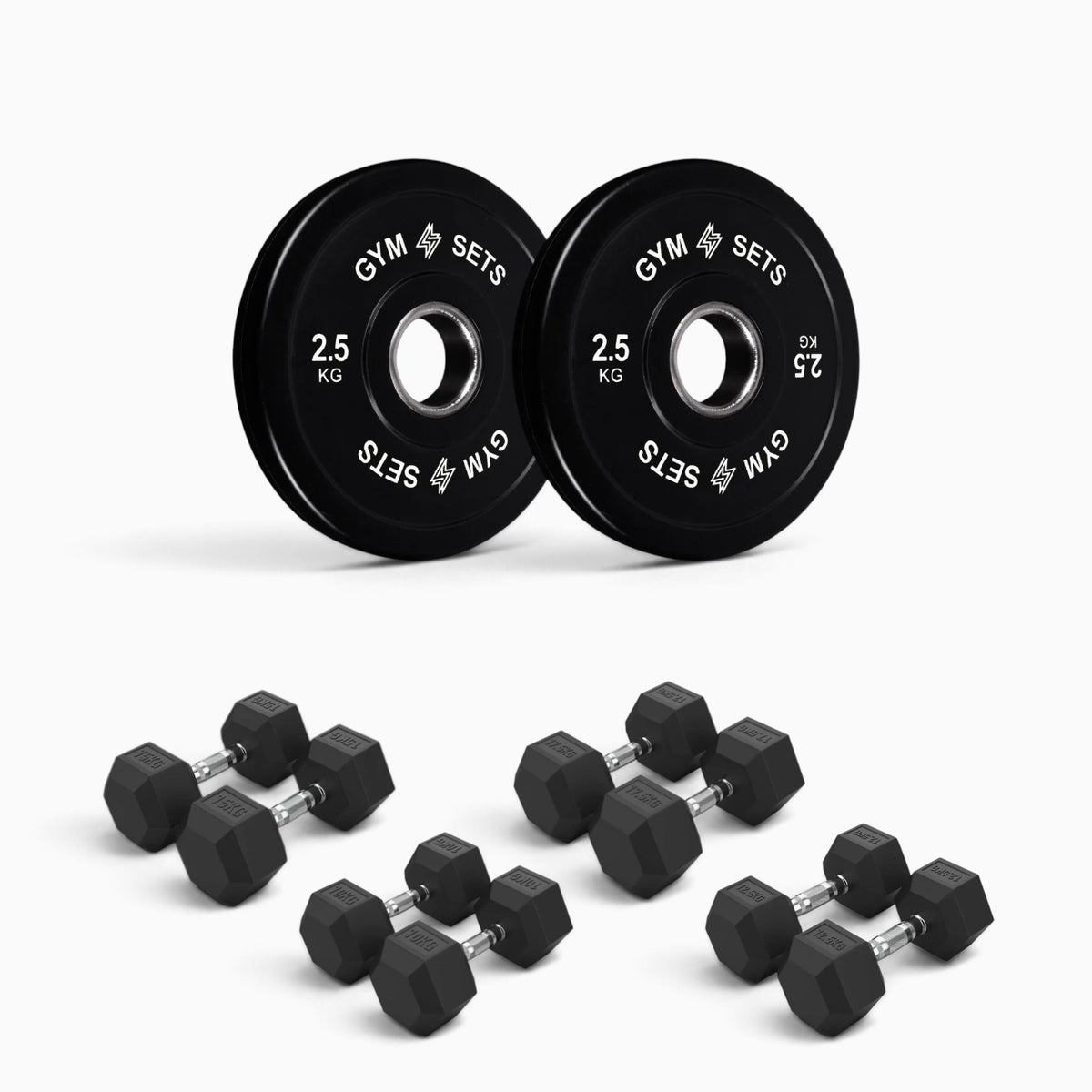 Olympic Bumper Plate & Hex Dumbbell Package