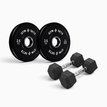 Olympic Bumper Plate & Hex Dumbbell Package