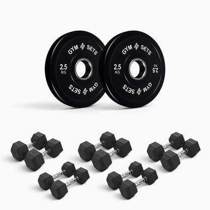 Olympic Bumper Plate & Hex Dumbbell Package