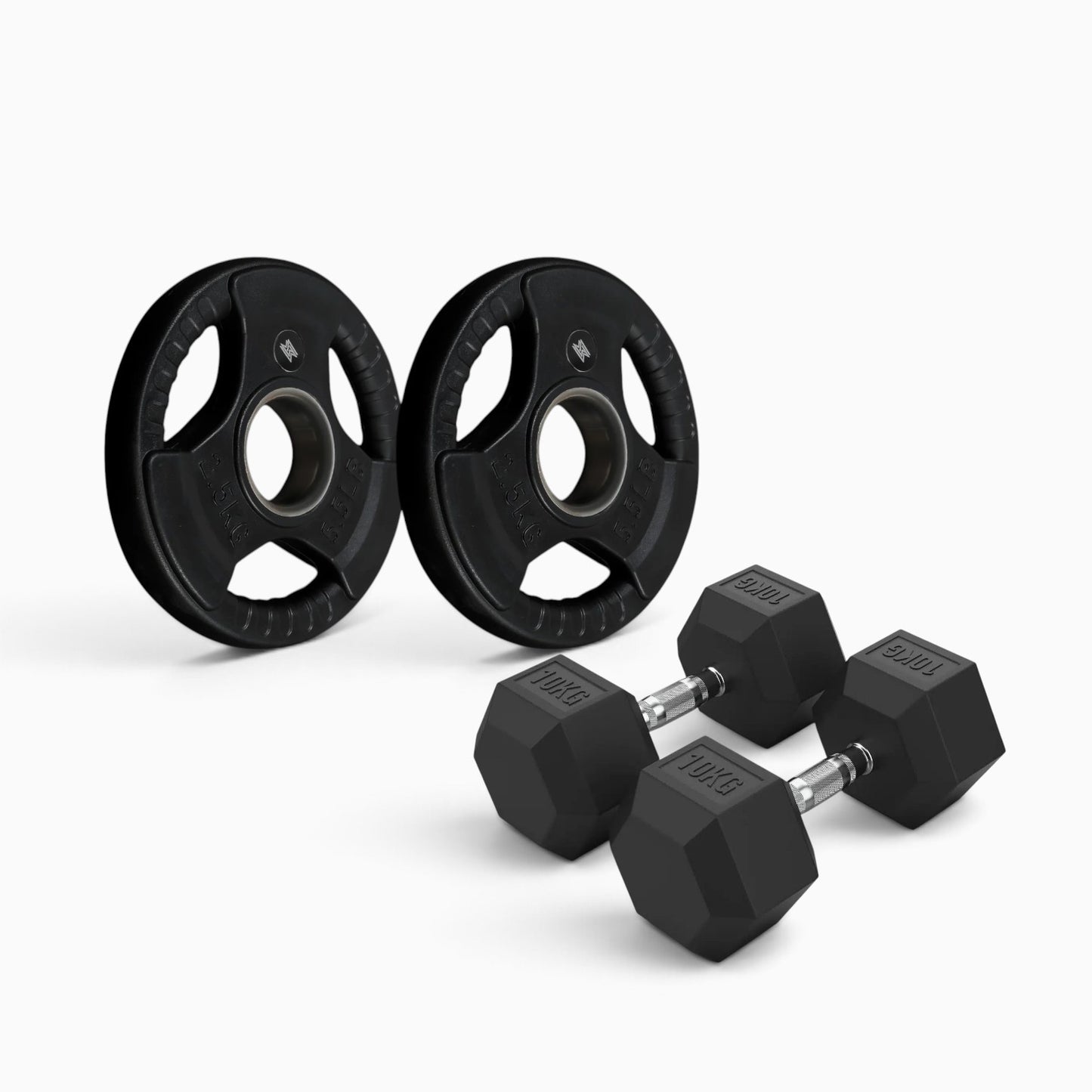 Tri Grip Plate & Dumbbell Package