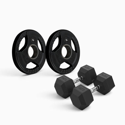 Tri Grip Plate & Dumbbell Package