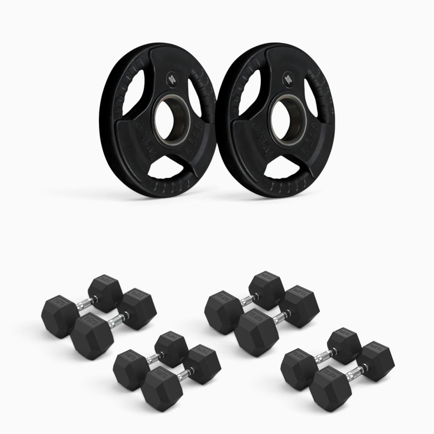 Tri Grip Plate & Dumbbell Package