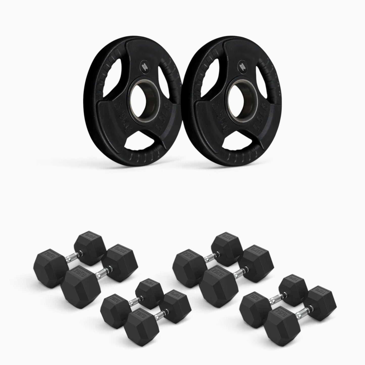 Tri Grip Plate & Dumbbell Package
