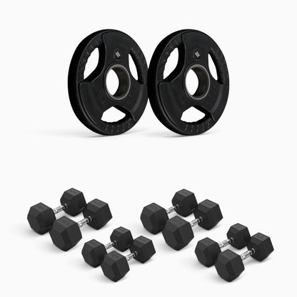 Tri Grip Plate & Dumbbell Package