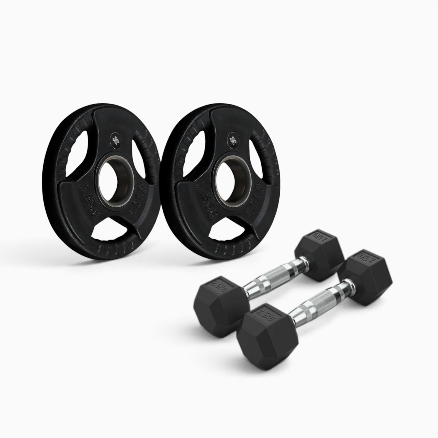 Tri Grip Plate & Dumbbell Package