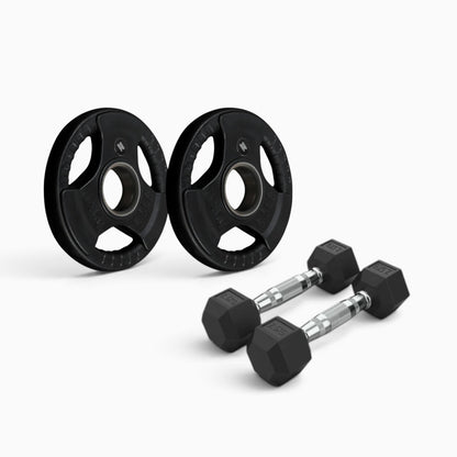 Tri Grip Plate & Dumbbell Package