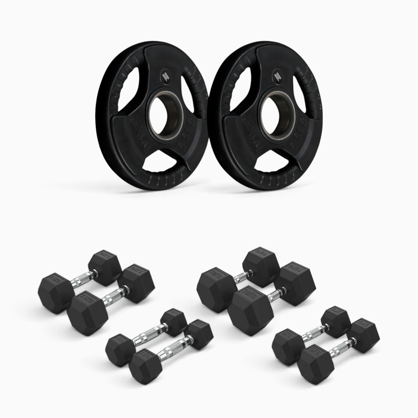 Tri Grip Plate & Dumbbell Package
